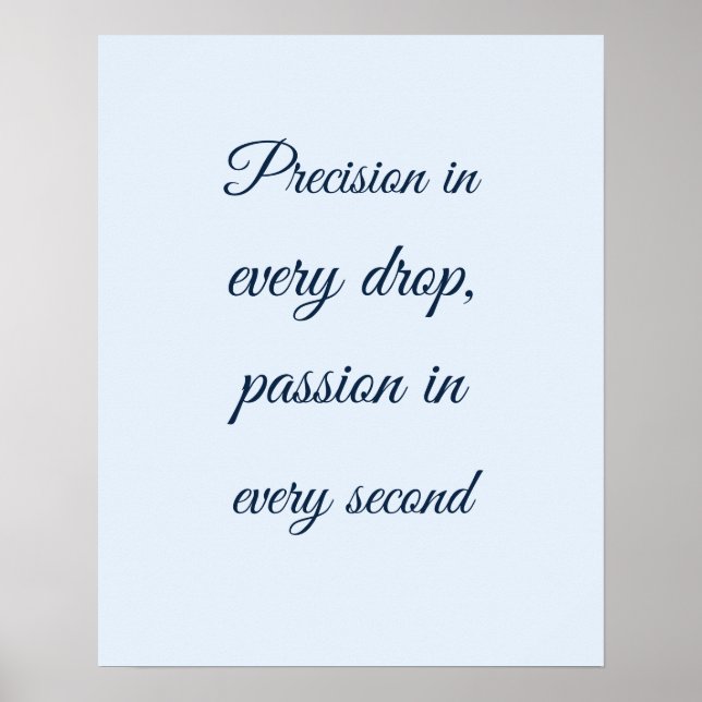 Affiche Décor de texte de script bleu pastel Perfusionnist (Devant)