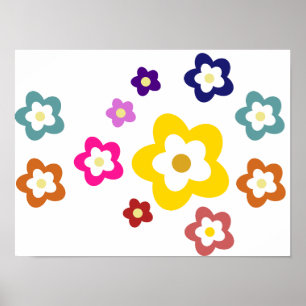Affiche Décor des chambres pour enfants - Fleurs colorées
