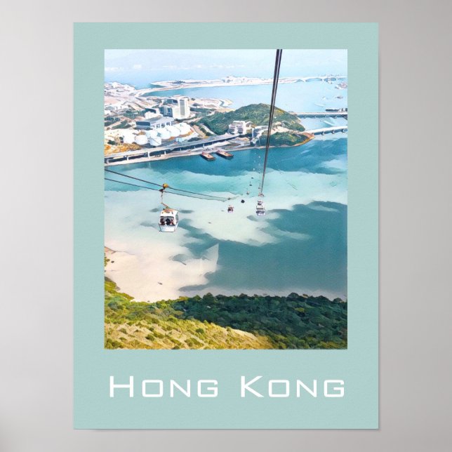 Affiche Décor des murs de voyage des téléphériques de Hong (Devant)