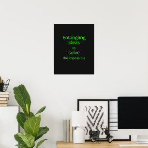 Affiche Décor d'ingénieur quantique Open Sans vert néon no