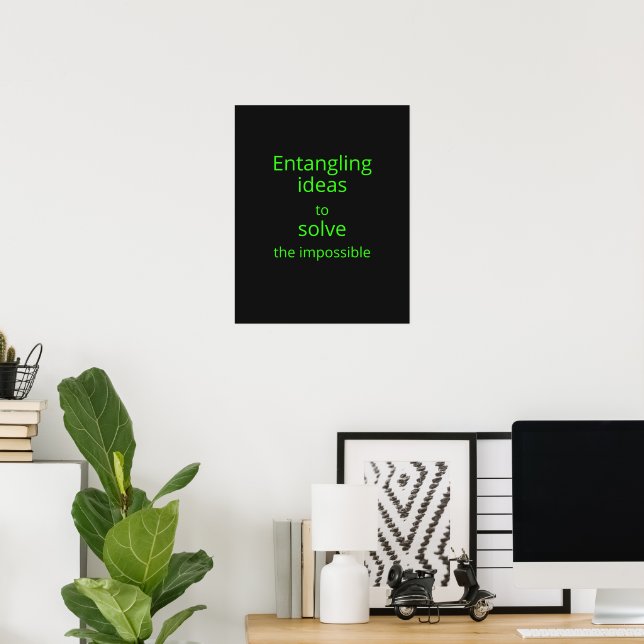 Affiche Décor d'ingénieur quantique Open Sans vert néon no (Bureau à domicile)