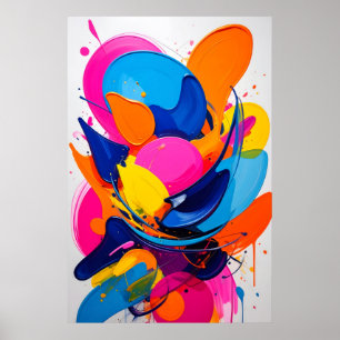 Affiche Décor Dopamine Vibrant Abstrait Coloré