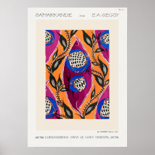 Affiche Décor du marché aux fleurs de Samarkande