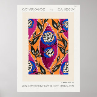 Affiche Décor du marché aux fleurs de Samarkande