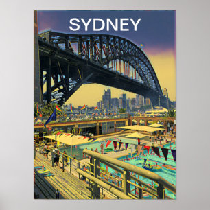 Affiche Décor du mur de voyage du pont du port de Sydney