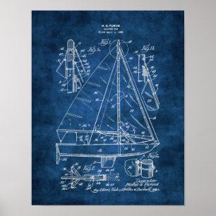 Affiche Décor du mur nautique Plan du bateau à voile #3