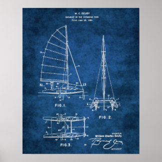 Affiche Décor du mur nautique Plan du bateau à voile #6