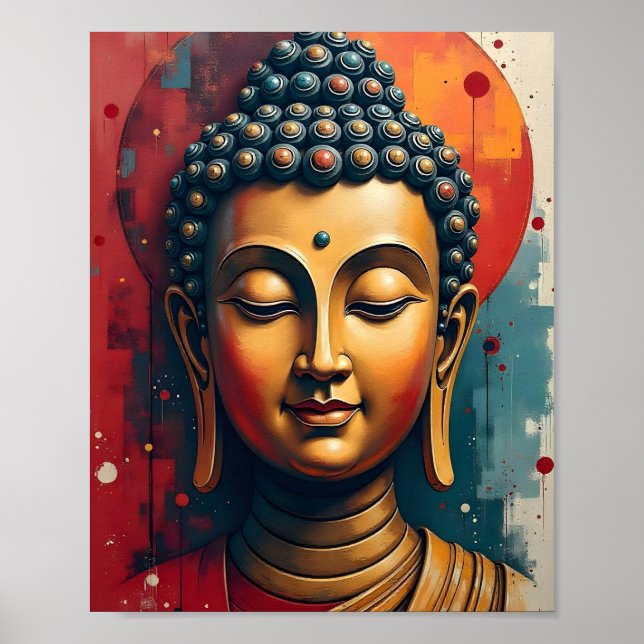 Affiche Décor du salon | Portrait de Bouddha Calme (Devant)