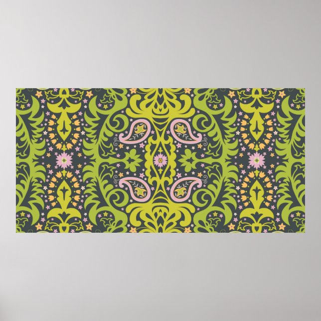 Affiche Décor en cachemire oriental; flacon décoratif sans (Devant)