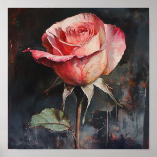 Affiche Décor esthétique de la nature rose antique