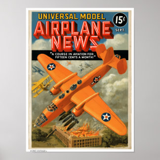 Affiche DÉCOR : ILLUSTRATION DE MAGAZINE D'AVIATION Vintag