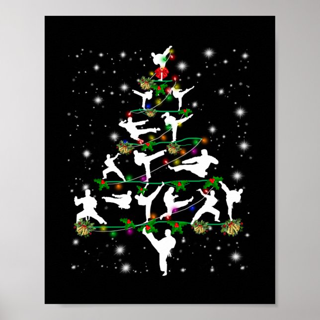Affiche Décor karaté Arbre de Noël Ornements personnalisés (Devant)