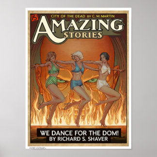 AFFICHE DECOR KITSCH : COUVERTURE DE MAGAZINE PULP VINTAGE