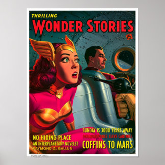 AFFICHE DECOR KITSCH : COUVERTURE DE MAGAZINE PULP VINTAGE