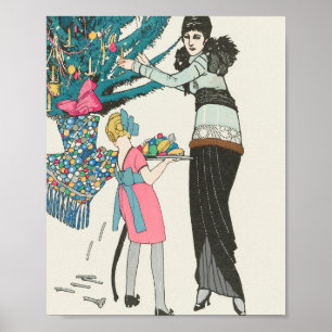 Affiche Décor maison de Noël Vintage   Arbre de Noël