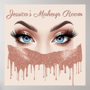 Affiche ✨ Décor Maquillage Yeux Pailleté Rose Gold Pour Fi