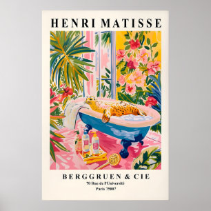 Affiche Décor maximaliste rose, Phoque dans une baignoire