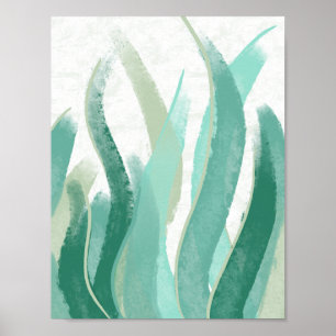 Affiche Décor moderne Abstrait Vert mer Vert laiton