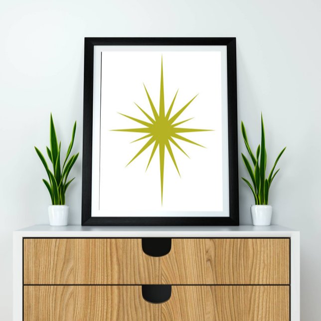 Affiche Décor moderne Green Atomic Starburst Mid Century (Créateur téléchargé)