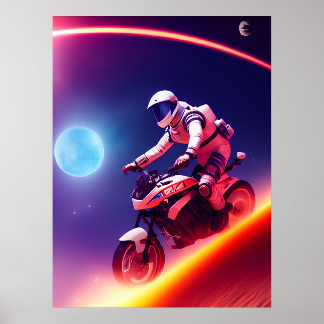 Affiche Décor Mur Numérique Sci-Fi, Vélo Futuriste (Devant)