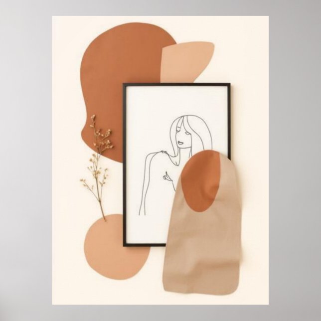 Affiche Décor mural d'art en ligne féminine abstrait | Min (Devant)
