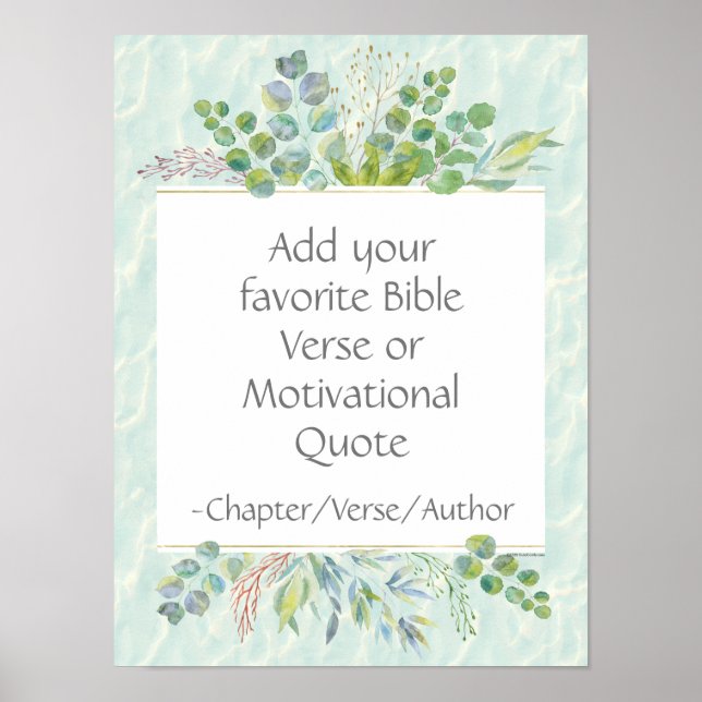 Affiche Décor mural de versets bibliques personnalisés Euc (Devant)
