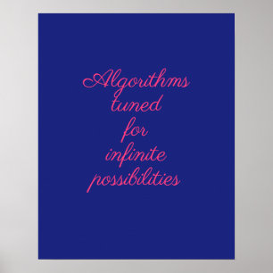 Affiche Décor Quantique Rose Bleu Cosmique
