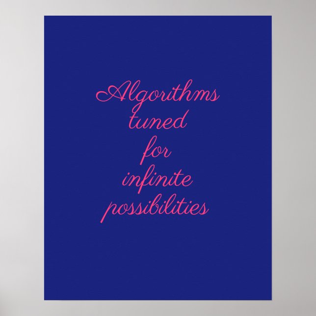 Affiche Décor Quantique Rose Bleu Cosmique (Devant)