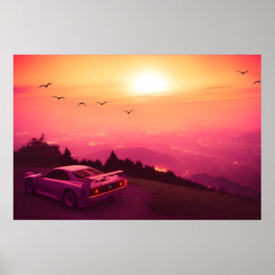 Affiche Décor Rétrowave et Synthwave