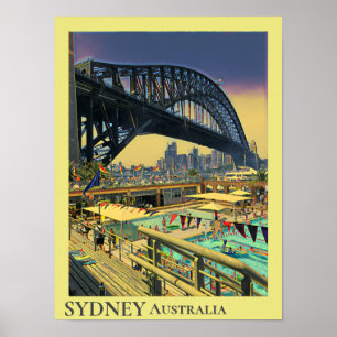 Affiche Décor vintage du pont du port de Sydney