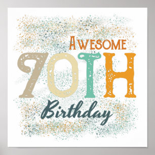 Affiche décoratif vintage fantastique 70e anniversaire