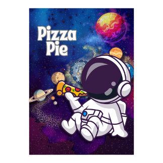 Affiche décoration murale d'astronaute amusant Piz