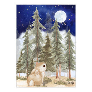 Affiche décoration murale lapin Nuit étoilée