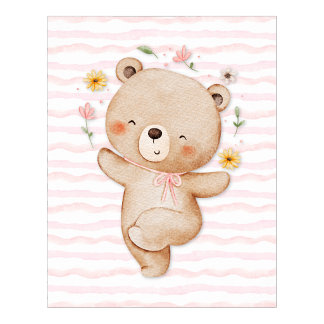 Affiche décoration murale ours en peluche Affiche