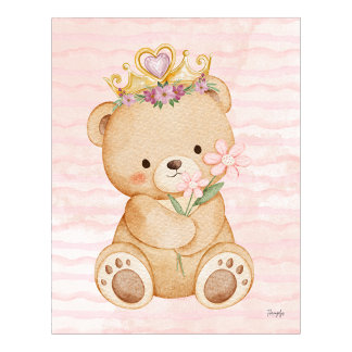 Affiche décoration murale Ourson Ma Princesse