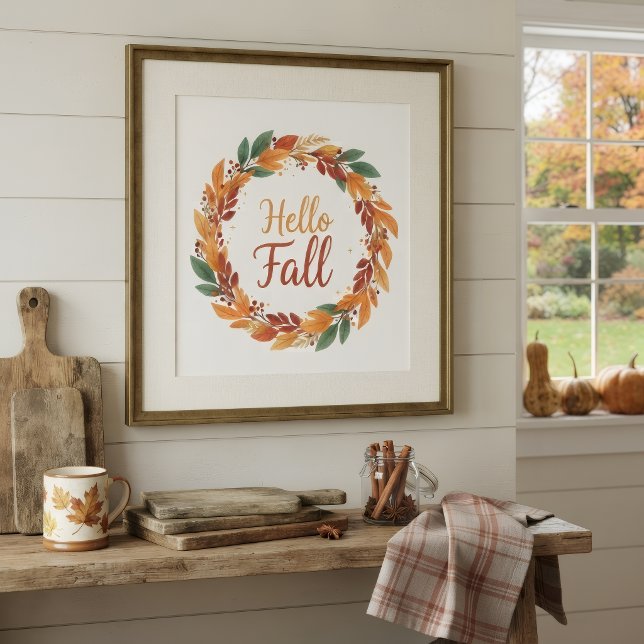 Affiche décorative avec Hello Fall (Créateur téléchargé)