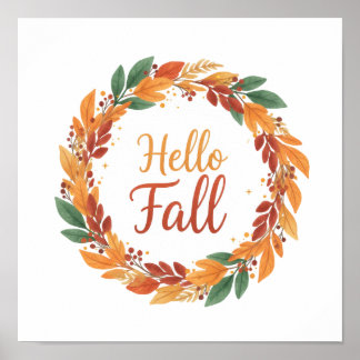Affiche décorative avec Hello Fall