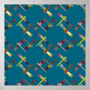 Affiche Decorative colored seamless pattern with cute drag