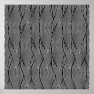Affiche Decorative ornamental seamless pattern waves petal