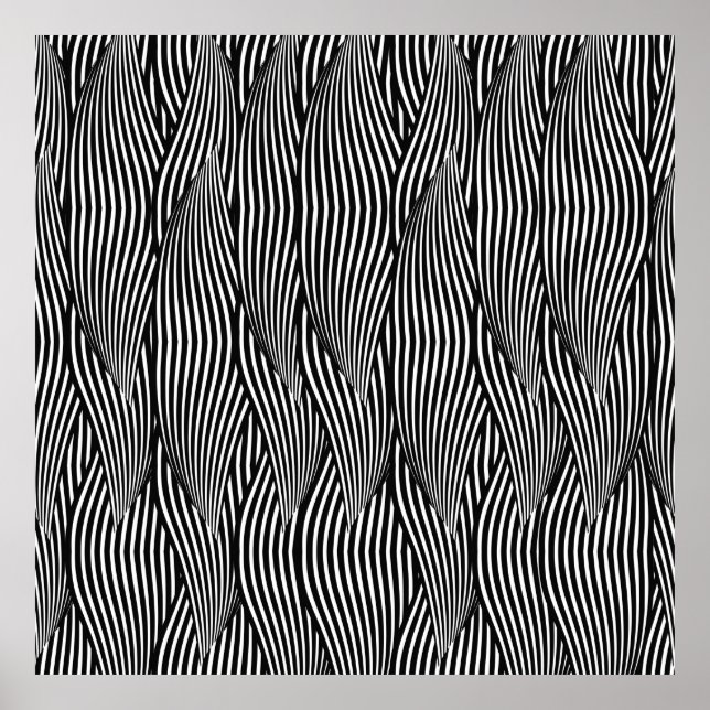 Affiche Decorative ornamental seamless pattern waves petal (Devant)