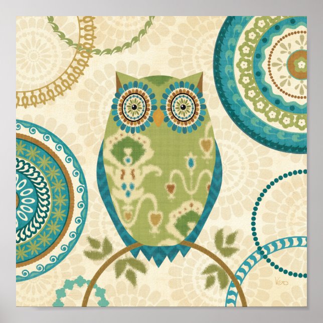 Affiche Decorative Owl with Circular Designs (Devant)
