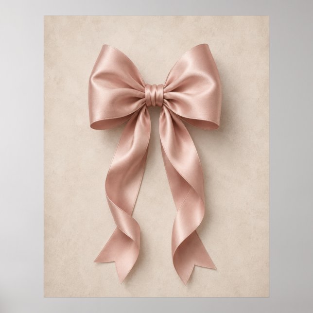 Affiche décorative Ruban de satin rose | Affiche f (Devant)