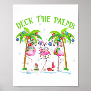 Affiche Décorer les palmiers Lumières de Noël tropicales f