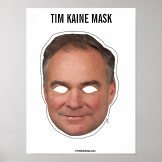 Affiche Découpe de Masque Tim Kaine
