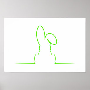 Affiche Découpe d'un lièvre vert clair