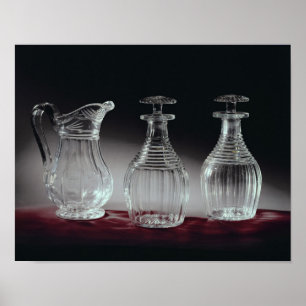 Affiche Découpe et carafe en verre, c.1840