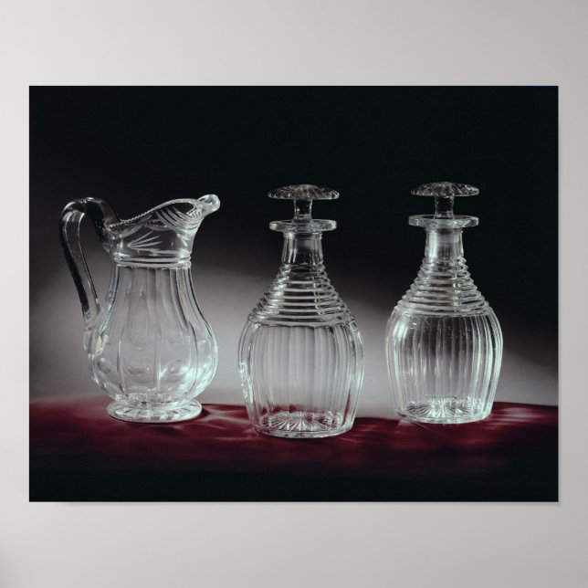 Affiche Découpe et carafe en verre, c.1840 (Devant)