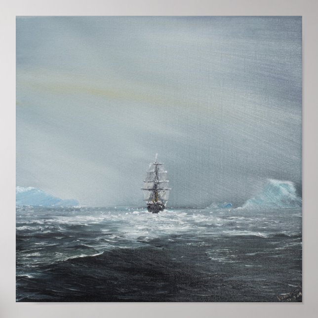 Affiche Découverte Capitaine Scott Et Équipage (Devant)