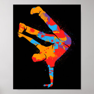 Affiche Découverte Colorée Rue Danser Hommes Garçons Brea