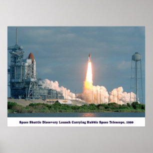 Affiche Découverte portant le télescope 1990 de Hubble